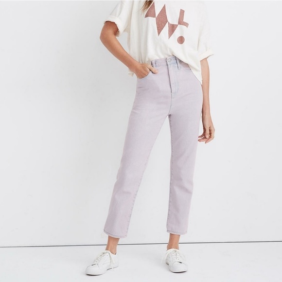 Madewell Mom jean overdyed edition pink/blue size 27, like new! - Picture 1 of 8